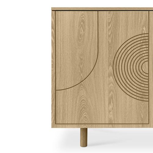 Buffet Scandinave 100cm 2 Portes Finition Chêne Saskia