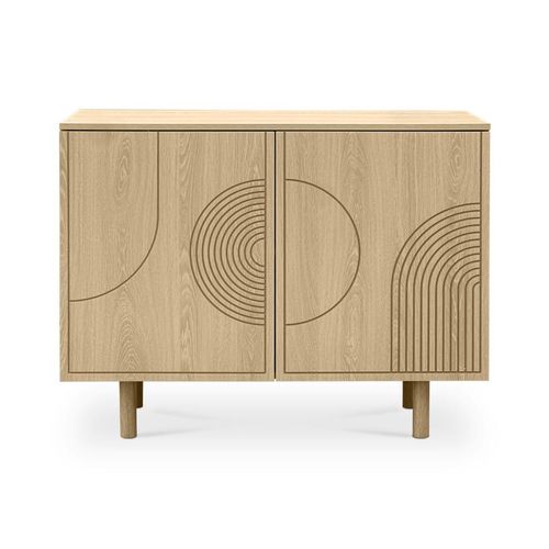 Buffet Scandinave 100cm 2 Portes Finition Chêne Saskia