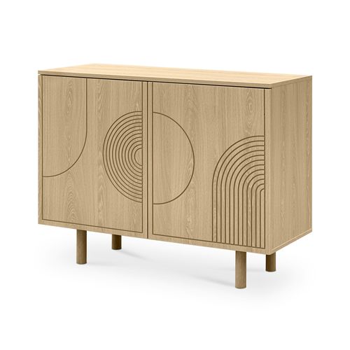 Buffet Scandinave 100cm 2 Portes Finition Chêne Saskia