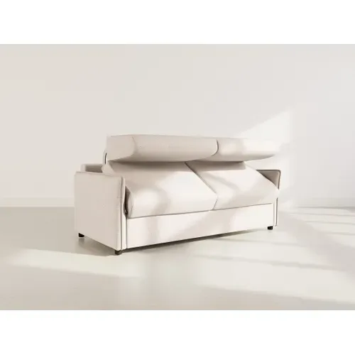 Canapé Droit Convertible 3 Places Adele En Tissu Texturé Beige