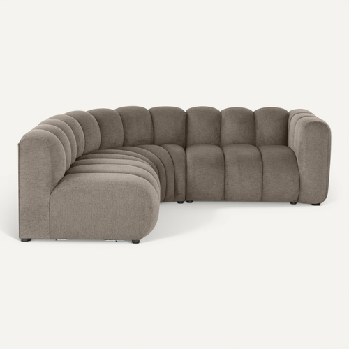 Debbie - Canapé Modulable D'angle Gauche 4 Places Avec Accoudoir En Tissu Texturé