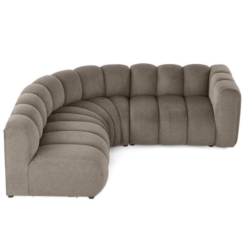 Debbie - Canapé Modulable D'angle Gauche 4 Places Avec Accoudoir En Tissu Texturé