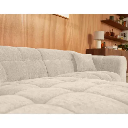 Mini Ray - Canapé D'angle Gauche 4 Places En Tissu Texturé