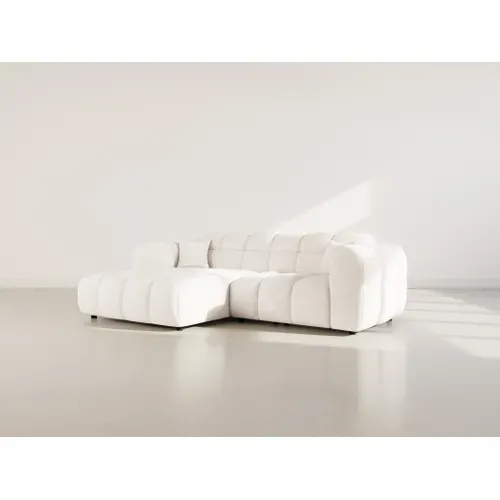 Mini Ray - Canapé D'angle Gauche 4 Places En Tissu Texturé