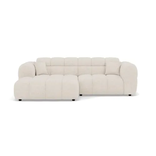 Mini Ray - Canapé D'angle Gauche 4 Places En Tissu Texturé