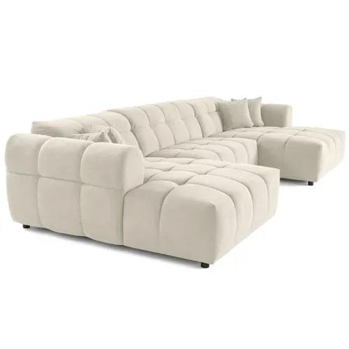 Ray - Canapé Panoramique En U 7 Places En Tissu Texturé