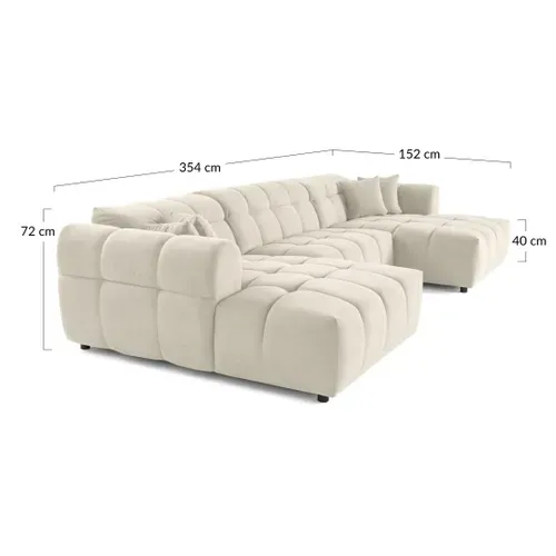 Ray - Canapé Panoramique En U 7 Places En Tissu Texturé