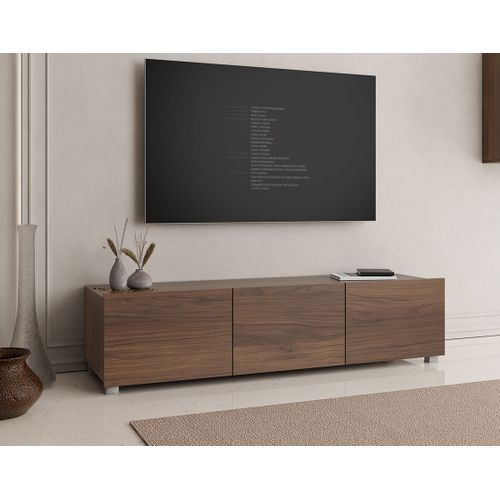 Meuble TV Modulable 150 Cm 3 Portes Alix Effet Noyer