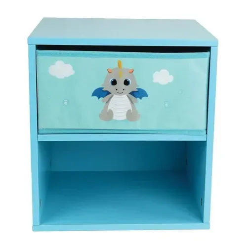 Table De Chevet Léon Le Dragon Pour Enfant Avec Tiroir H.36 X L.33 X P.30 Cm