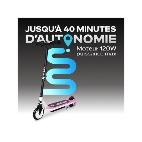 Trottinette électrique Enfant Ride 55 Rose – Moteur 30w - 10 Km/h - Autonomie Ju