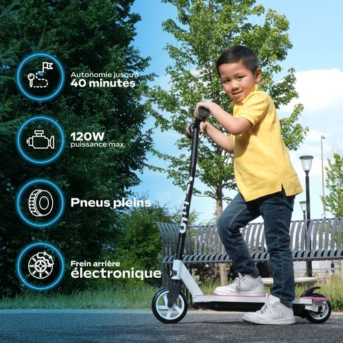 Trottinette électrique Enfant Ride 55 Rose – Moteur 30w - 10 Km/h - Autonomie Ju