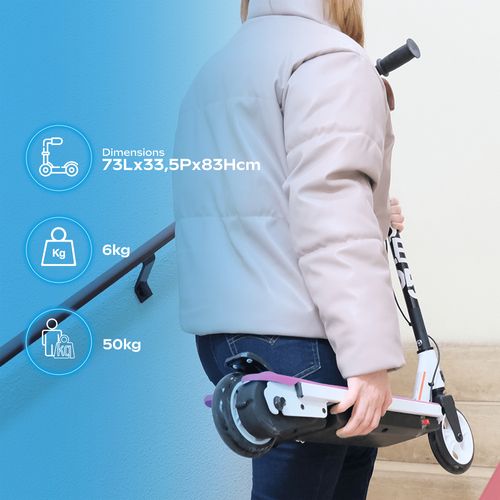 Trottinette électrique Enfant Ride 55 Rose – Moteur 30w - 10 Km/h - Autonomie Ju