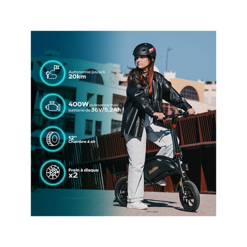 Draisienne électrique Adulte  120 – Moteur 1000w - Autonomie Jusqu'a 18 Km