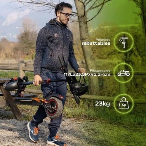 Ecross Pro Lite 2 - Trottinette Électrique Tout-terrain Pliable 10" 48v 800w