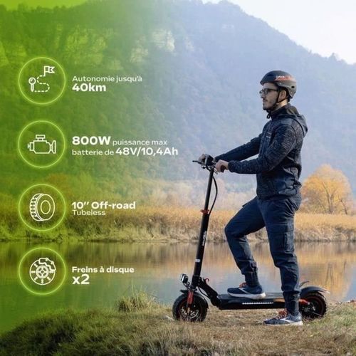 Ecross Pro Lite 2 - Trottinette Électrique Tout-terrain Pliable 10" 48v 800w