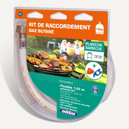 Kit De Connexion Butane (détendeur + Tuyau 1,50m +cle) Addax