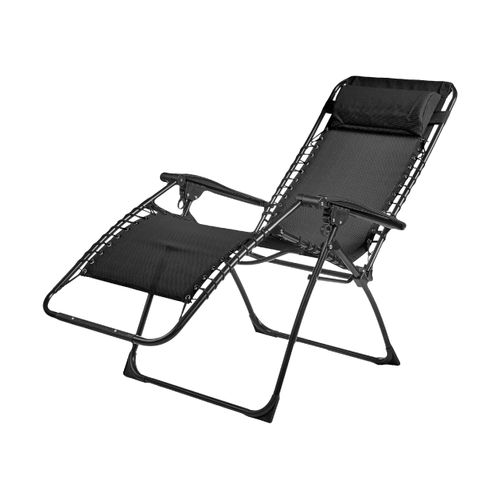 Lot De 2 Fauteuils Relax En Acier - Pliant - Gris Anthracite - Palavas