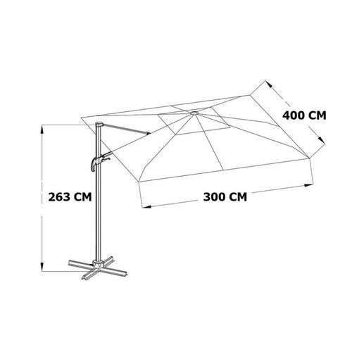 Parasol Déporté 4x3m - Gris Anthracite - Saphir