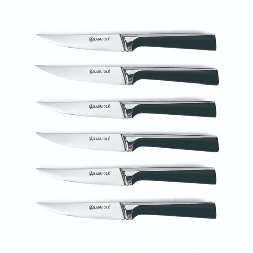 Set De 6 Couteaux à Steak En Acier Noir  - "scintibois"