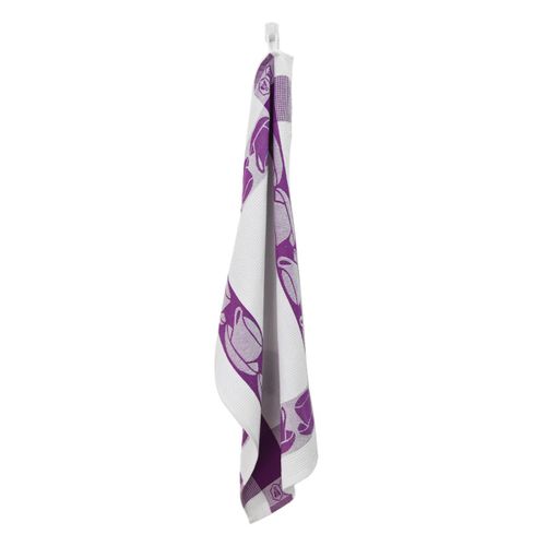 Lot De 3 Torchons Nid D'abeilles 50x70cm Mauve -  "carré"