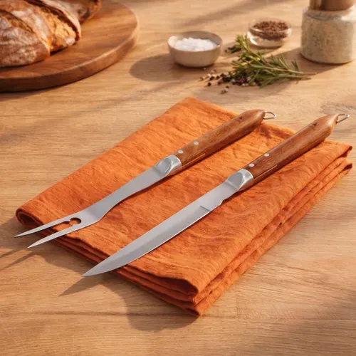 Set De Couteau Et Fourchette De Barbecue - "sève"