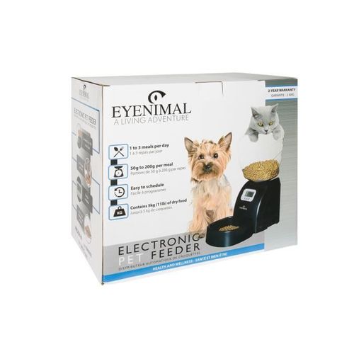 Distributeur Automatique 5 Kg De Croquettes 45x20x47 Cm - Noir - Pour Chat Et Petit Chien
