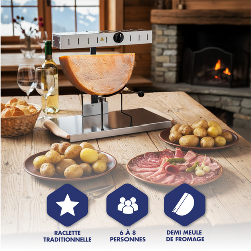 Appareil à Raclette Traditionnel 1/2 Meule Racl01