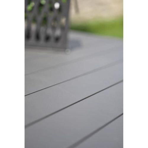 Table De Jardin Rectangulaire Extensible - Anthracite - Aluminium - 10 Pers - 180/240x100 Cm - Miami
