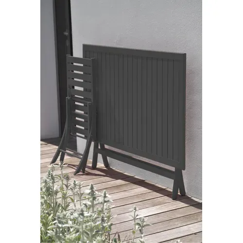 Table De Jardin Pliante En Aluminium - Gris Anthracite - Marius