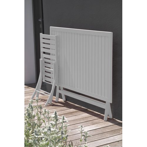 Table De Jardin Pliante En Aluminium - Gris Clair - Marius