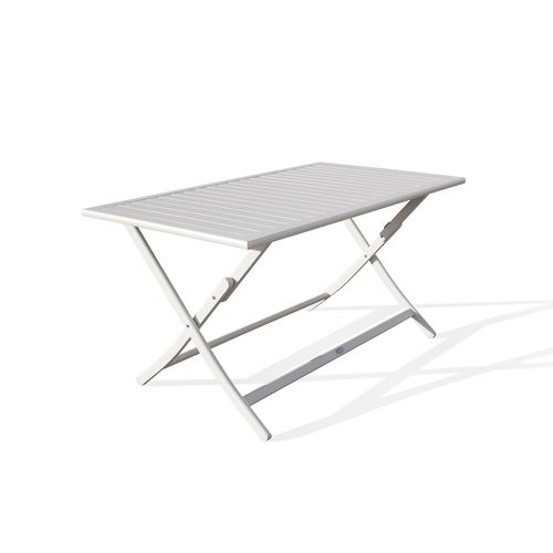 Table De Jardin Pliante En Aluminium - Gris Clair - Marius