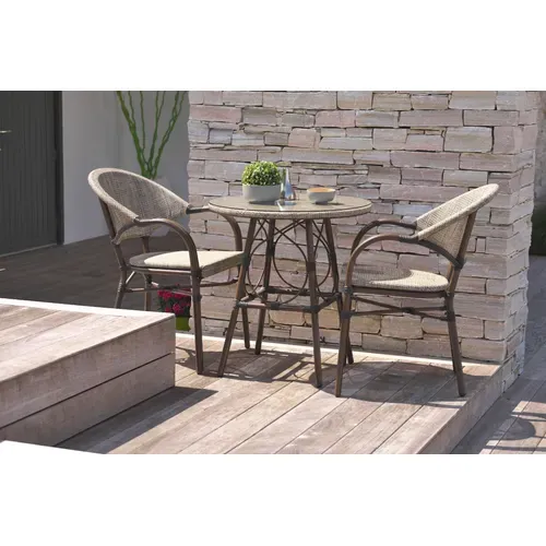 Fauteuil De Jardin Empilable En Aluminium Et Textilène - Marron - Ushuaia