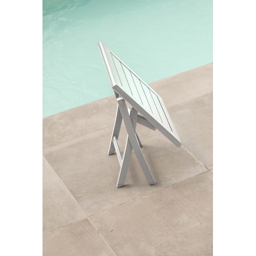 Table Basse De Jardin Pliante En Aluminium - Blanc - Marius