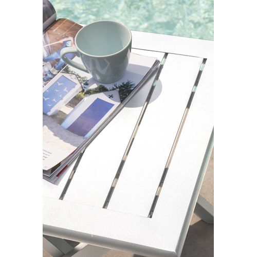 Table Basse De Jardin Pliante En Aluminium - Blanc - Marius