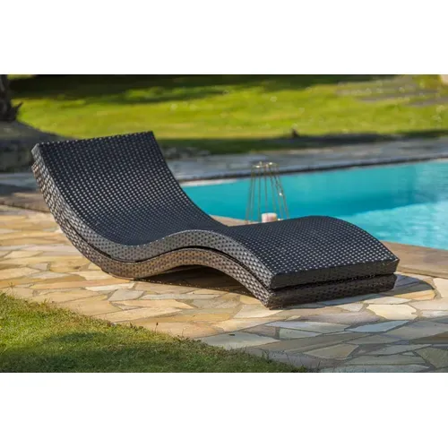 Bain De Soleil En Résine Tressée - Chocolat - Cancun