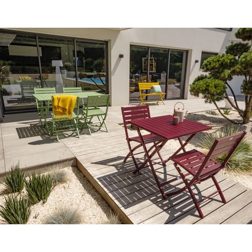 Chaise De Jardin Pliante En Aluminium - Rouge Carmin - Marius