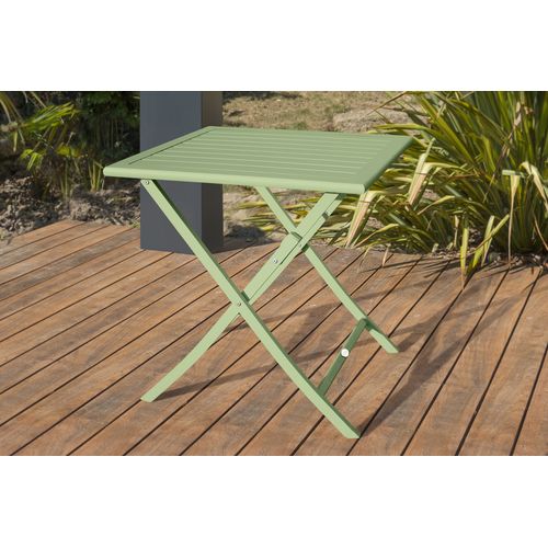 Table De Jardin Pliante En Aluminium - Vert Lagune - Marius