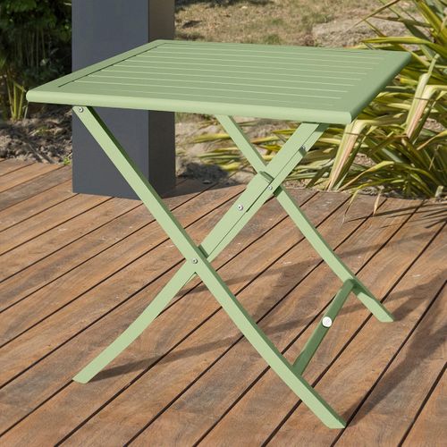 Table De Jardin Pliante En Aluminium - Vert Lagune - Marius