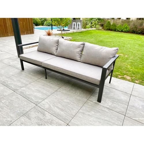 Ensemble Repas De Jardin Antalya 9 Places En Aluminium - Gris Anthracite