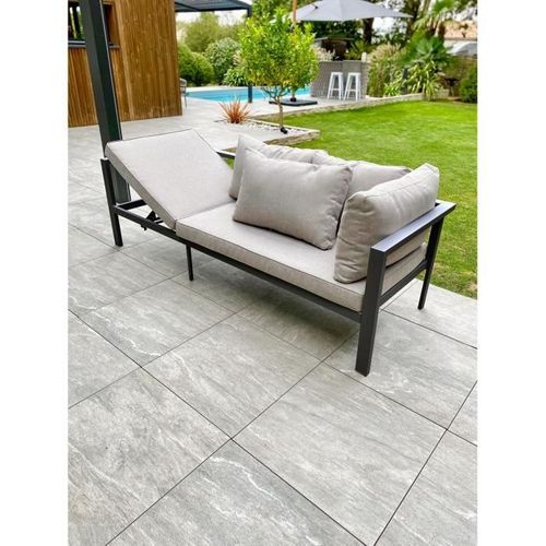 Ensemble Repas De Jardin Antalya 9 Places En Aluminium - Gris Anthracite