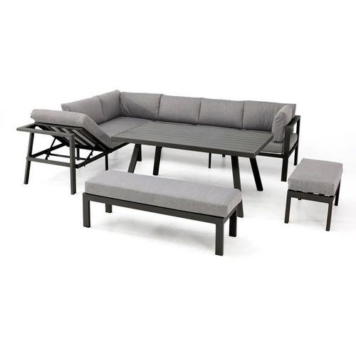 Ensemble Repas De Jardin Antalya 9 Places En Aluminium - Gris Anthracite