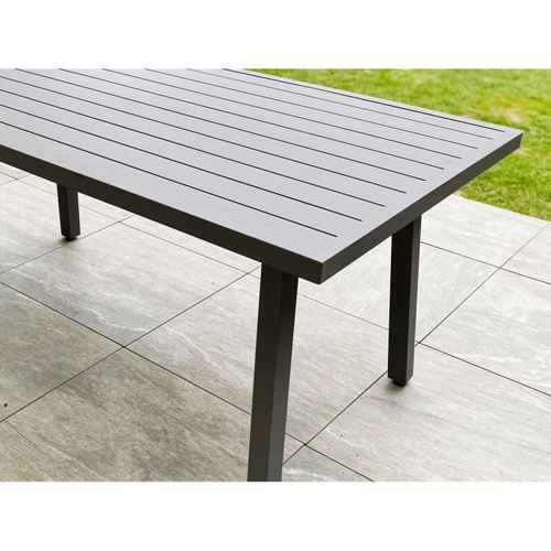 Ensemble Repas De Jardin Antalya 9 Places En Aluminium - Gris Anthracite