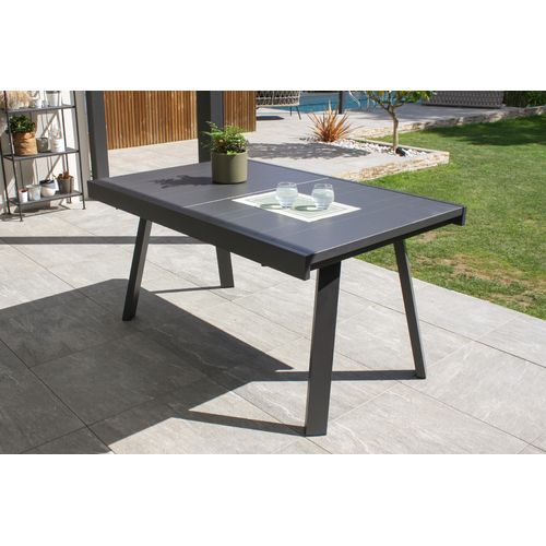 Table De Jardin 8 Places En Aluminium - Gris Anthracite - Stockholm