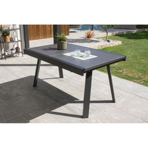 Table De Jardin 8 Places En Aluminium - Gris Anthracite - Stockholm
