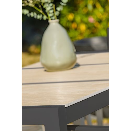 Table De Jardin En Aluminium Avec Plateau Céramique - Gris Anthracite - Venise