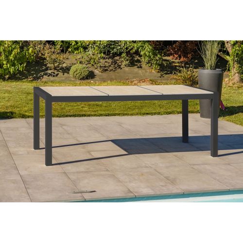Table De Jardin En Aluminium Avec Plateau Céramique - Gris Anthracite - Venise