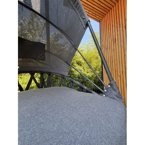 Balancelle De Jardin En Acier Avec Coussins - Gris Anthracite - Lacanau