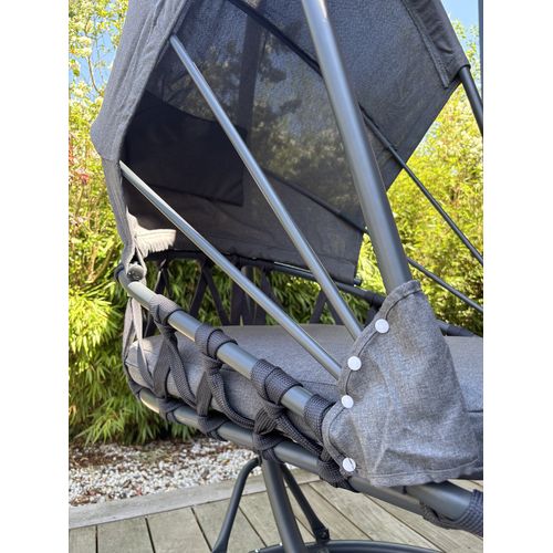 Balancelle De Jardin En Acier Avec Coussins - Gris Anthracite - Lacanau