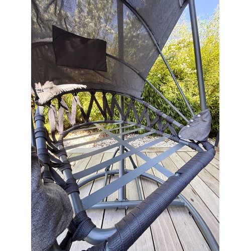 Balancelle De Jardin En Acier Avec Coussins - Gris Anthracite - Lacanau