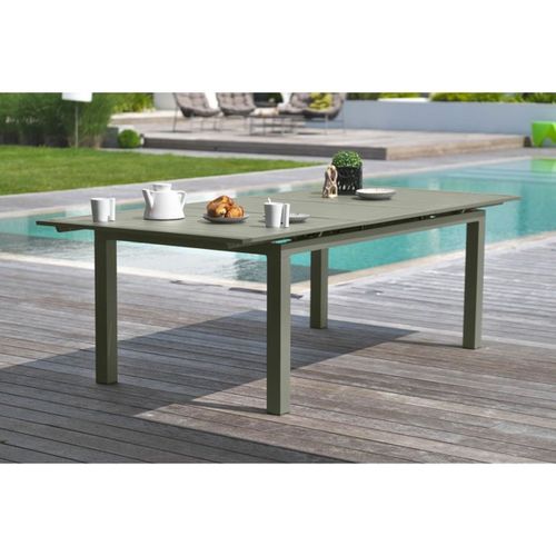 Miami Table De Jardin Extensible Aluminium 180–240 X 100 X 77 Cm Kaki